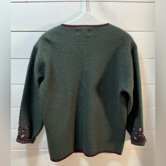 POINT ZERO Vintage Boiled Wool Cardigan - Size L - Picture 6 of 8